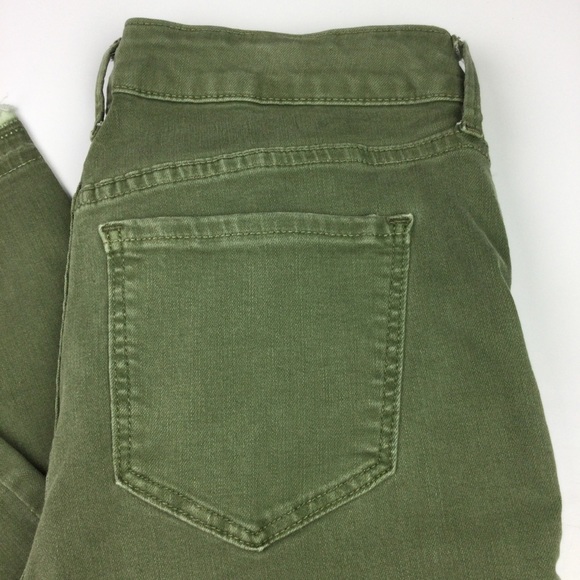 Old Navy Rockstar Skinny Pants Green Frayed Style Women's 10 - Picture 5 of 11